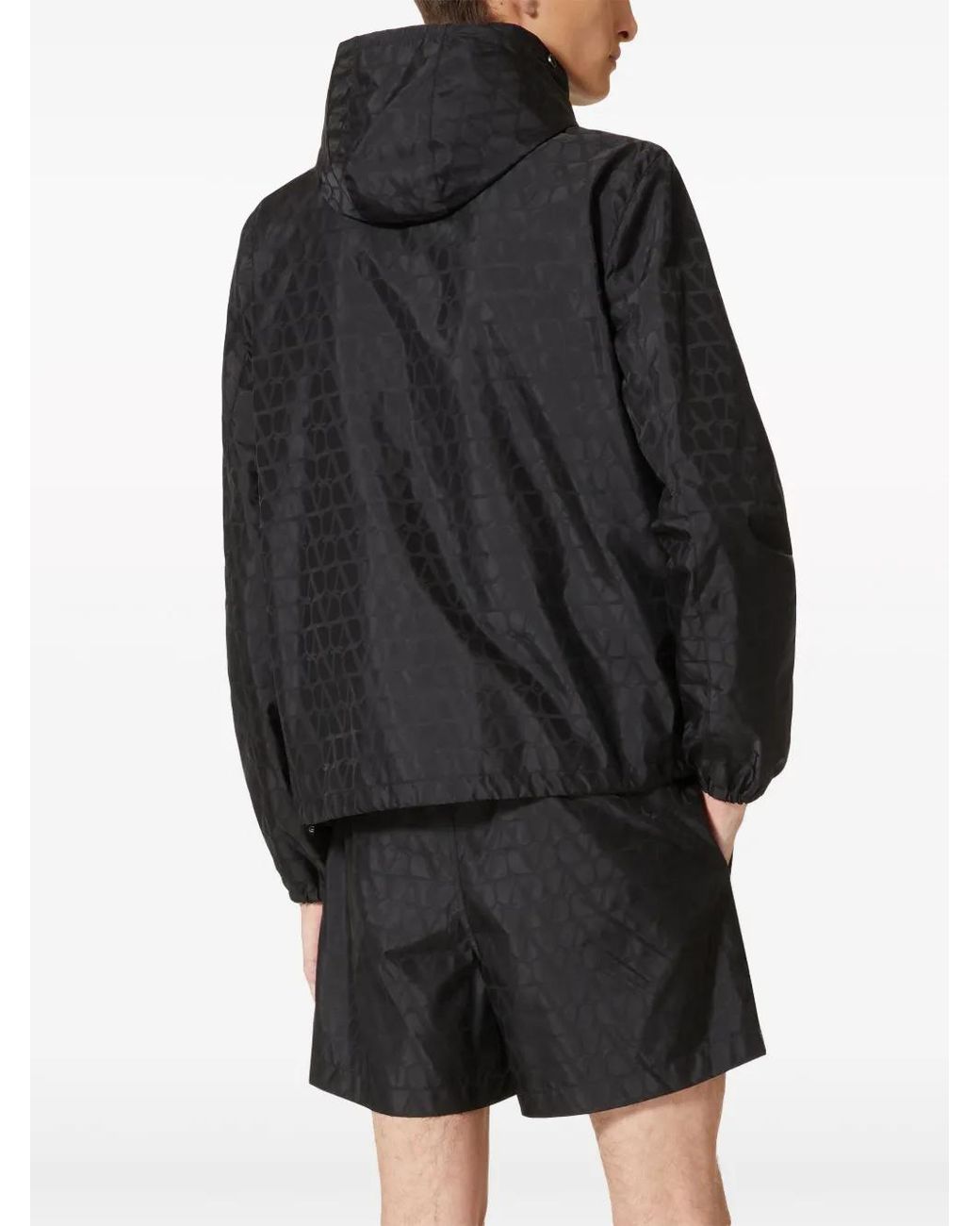 Valentino Garavani Black Toile Iconographe Windbreaker Jacket for men