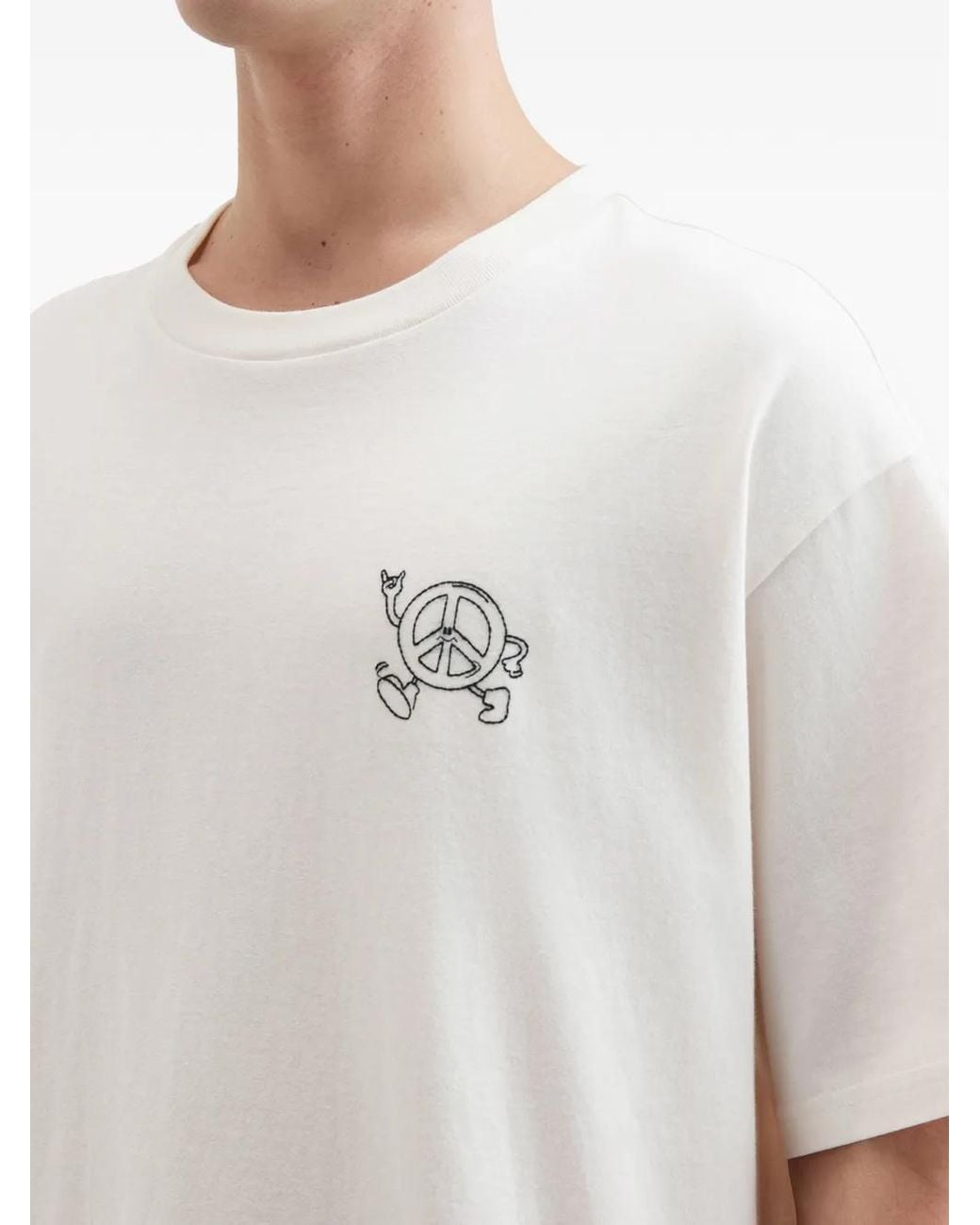 FIVE CM White Short-Sleeved Embroidered T-Shirt for men