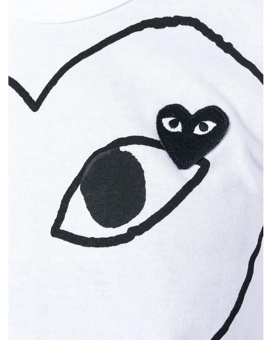 COMME DES GARÇONS PLAY White Heart-Print T-Shirt
