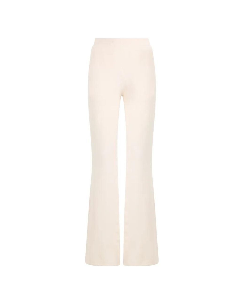 Alberta Ferretti White Elasticated-Waist Flared Trousers