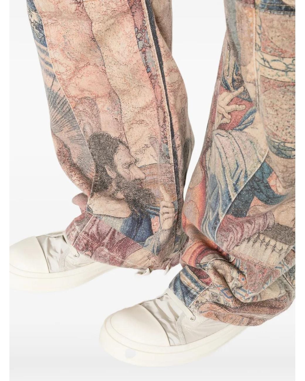 ERCOLE STUDIO White Tapestry-Print Jeans for men