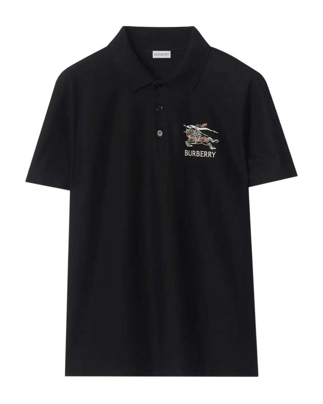 Burberry Black Knight Logo Cotton Polo Shirt for men
