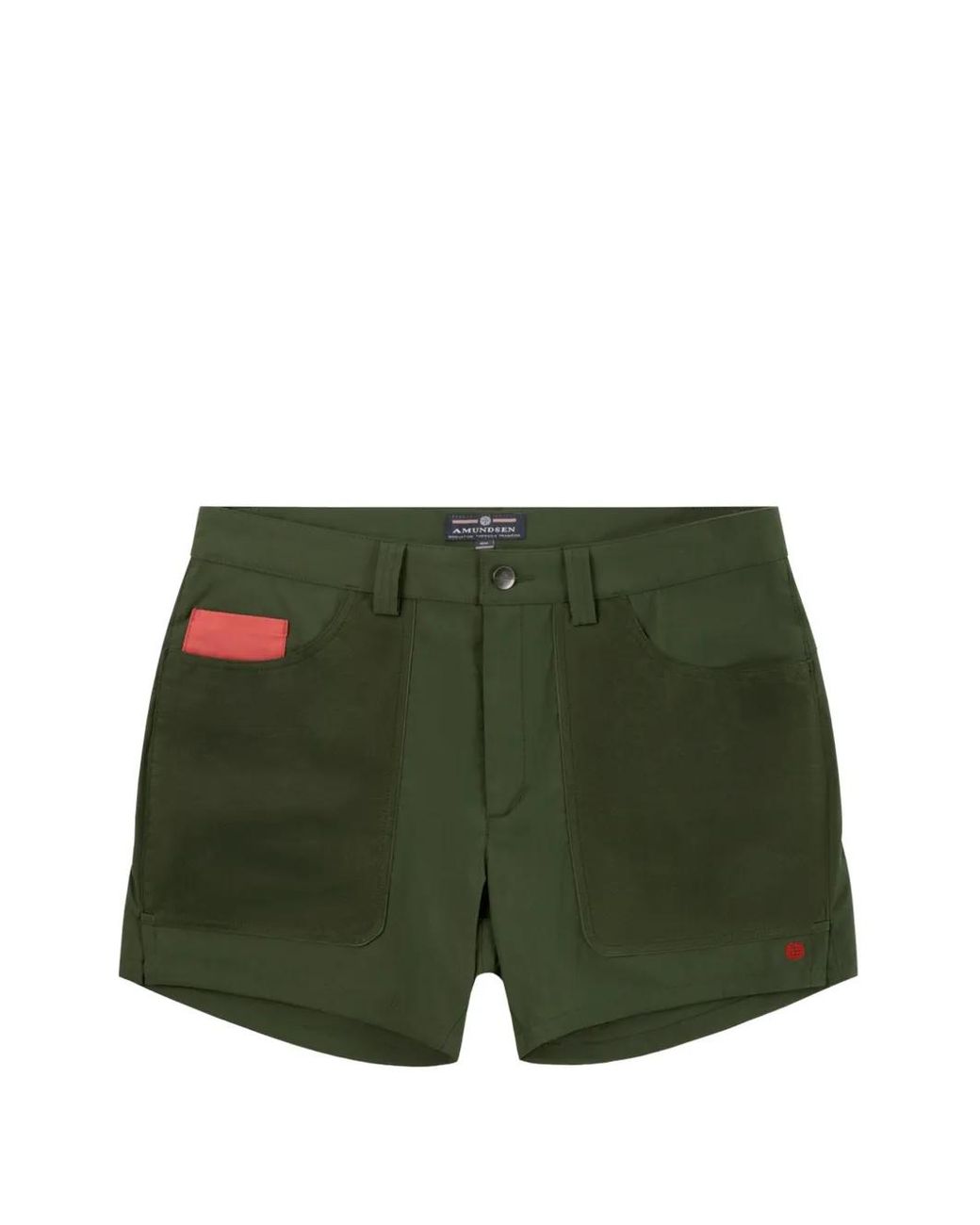 Amundsen Green Patch-Pocket Shorts for men
