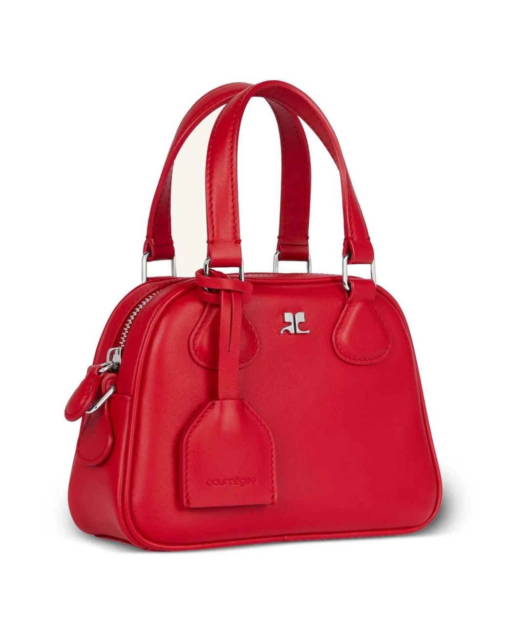 Courreges Red Ac Stud Tote Bag