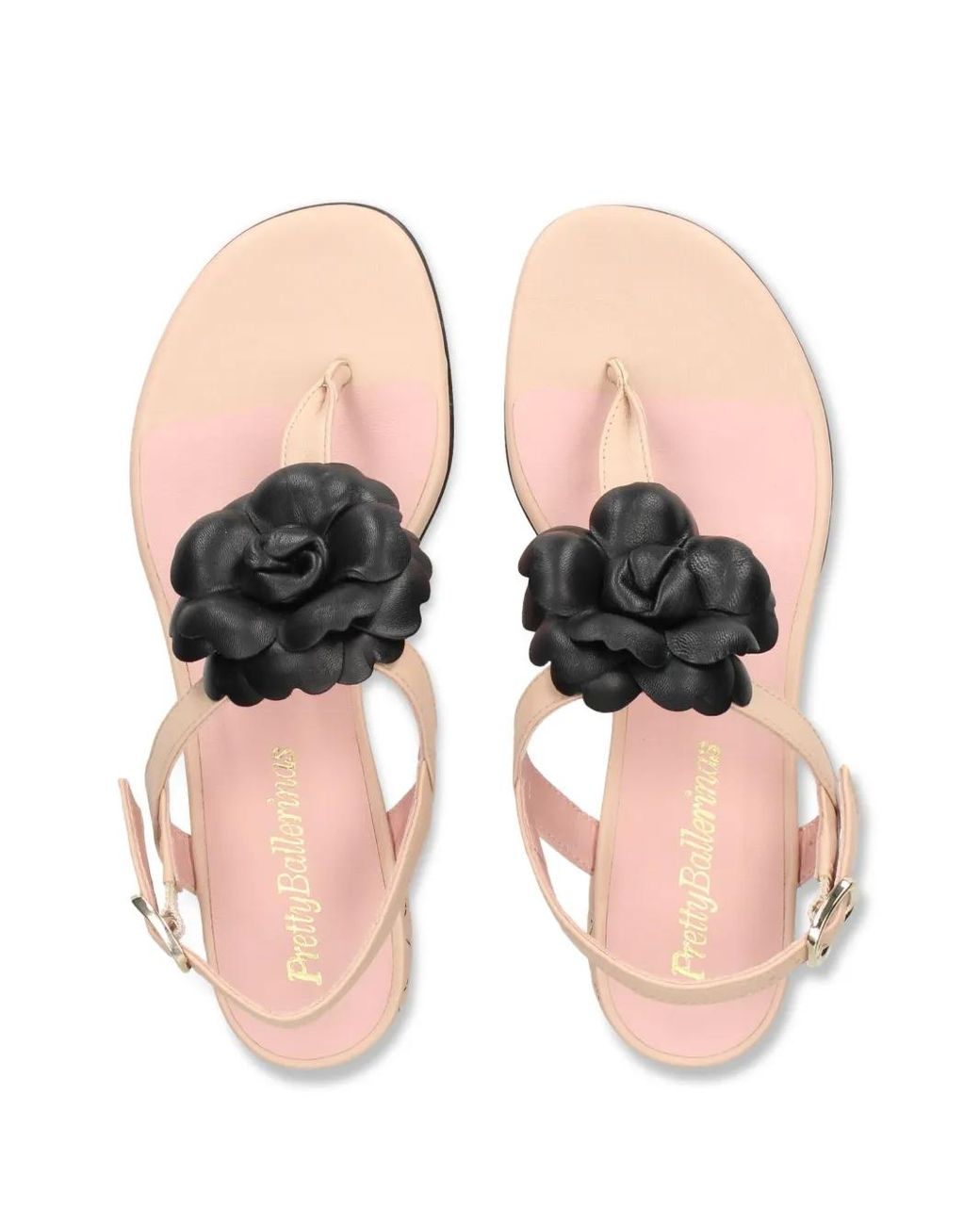 Pretty Ballerinas Natural 30Mm Flower-Detailing Sandals