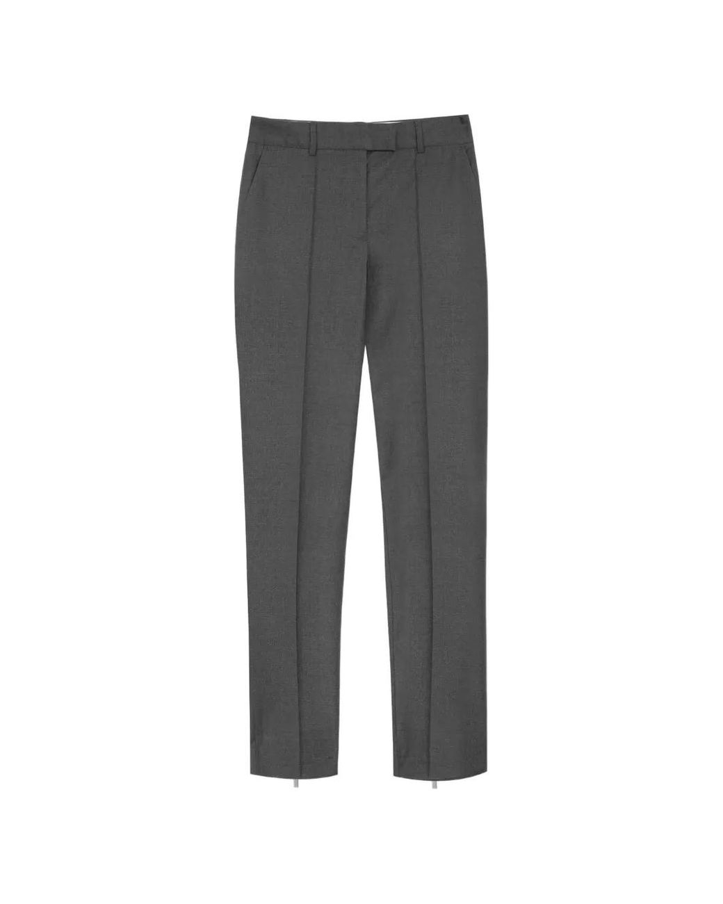 Vera Wang Gray Iowa Zip-Detail Trousers