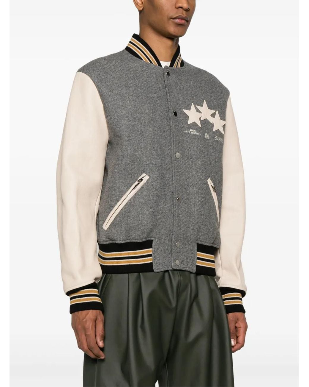 Amiri Gray Bomber Jacket for men