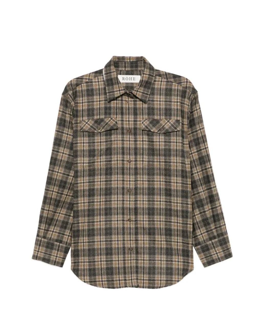 Rohe Gray Western Checked Overshirt