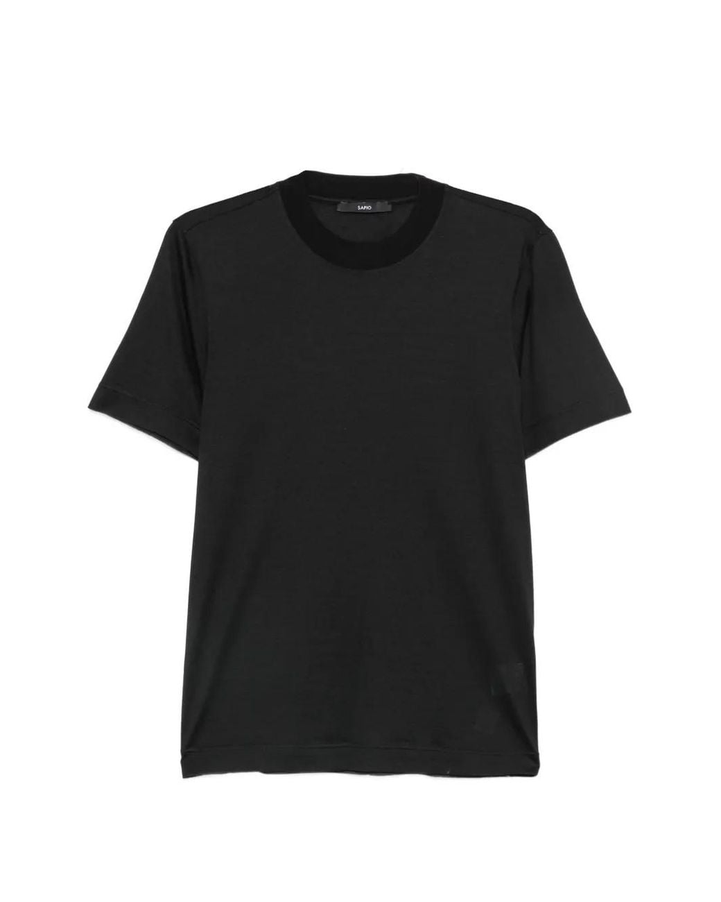 SAPIO Black Crew-Neck T-Shirt for men