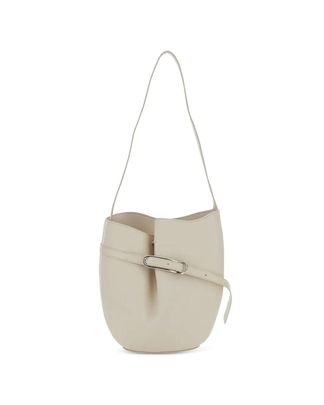 Liffner White Buckle-Detail Leather Shoulder Bag