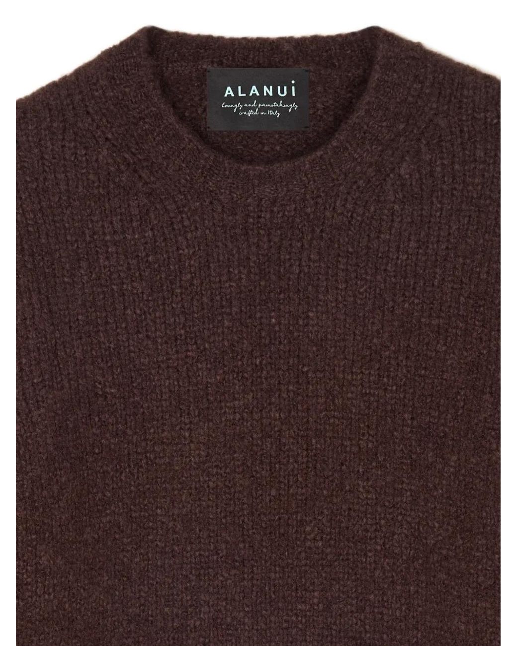 Alanui Brown Ribbed-Knit Cashmere-Blend Sweater for men