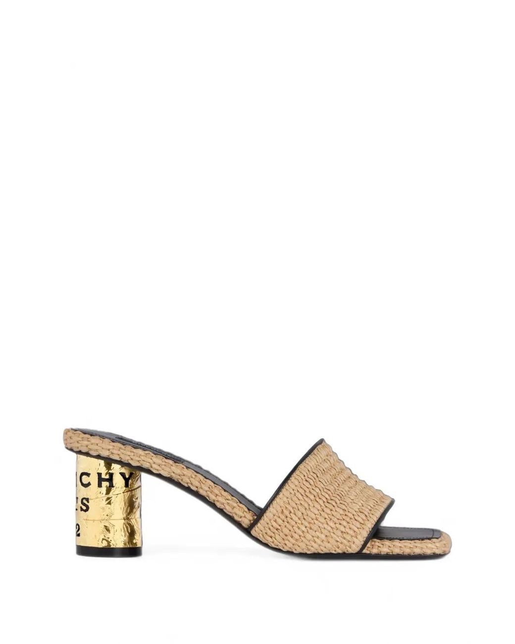 Givenchy Natural Tape Raffia-Effect Heeled Mules