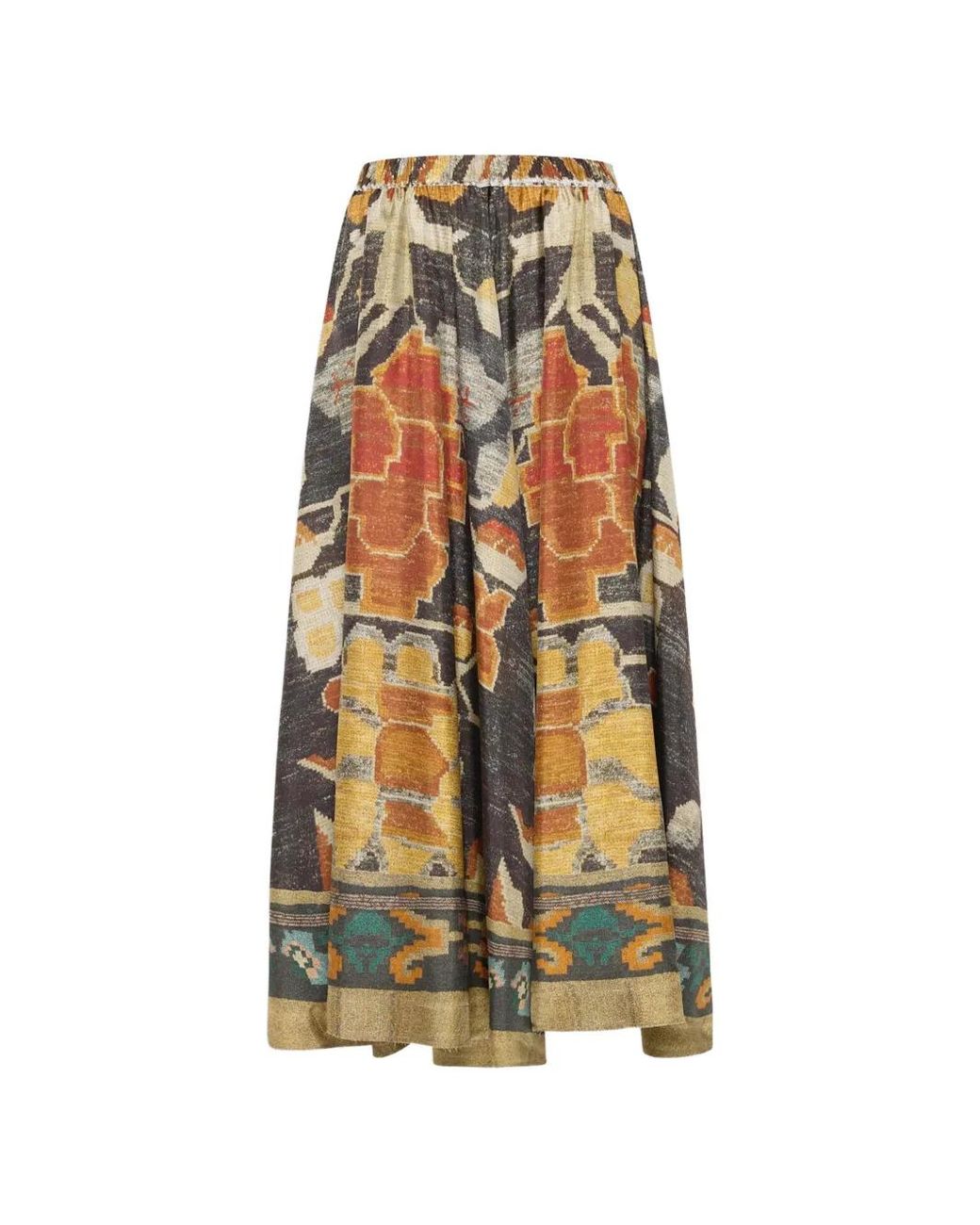 Pierre Louis Mascia Black Aloe A-Line Maxi Skirt