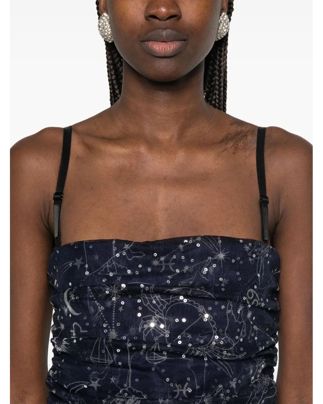 Staud Blue Bettina Midi Dress