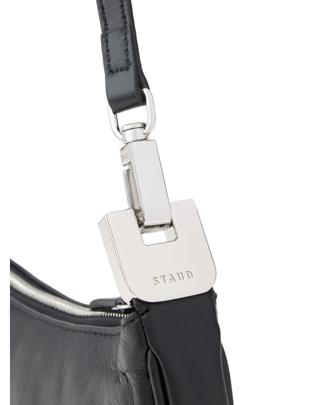 Staud Black Walker Leather Cross Body Bag