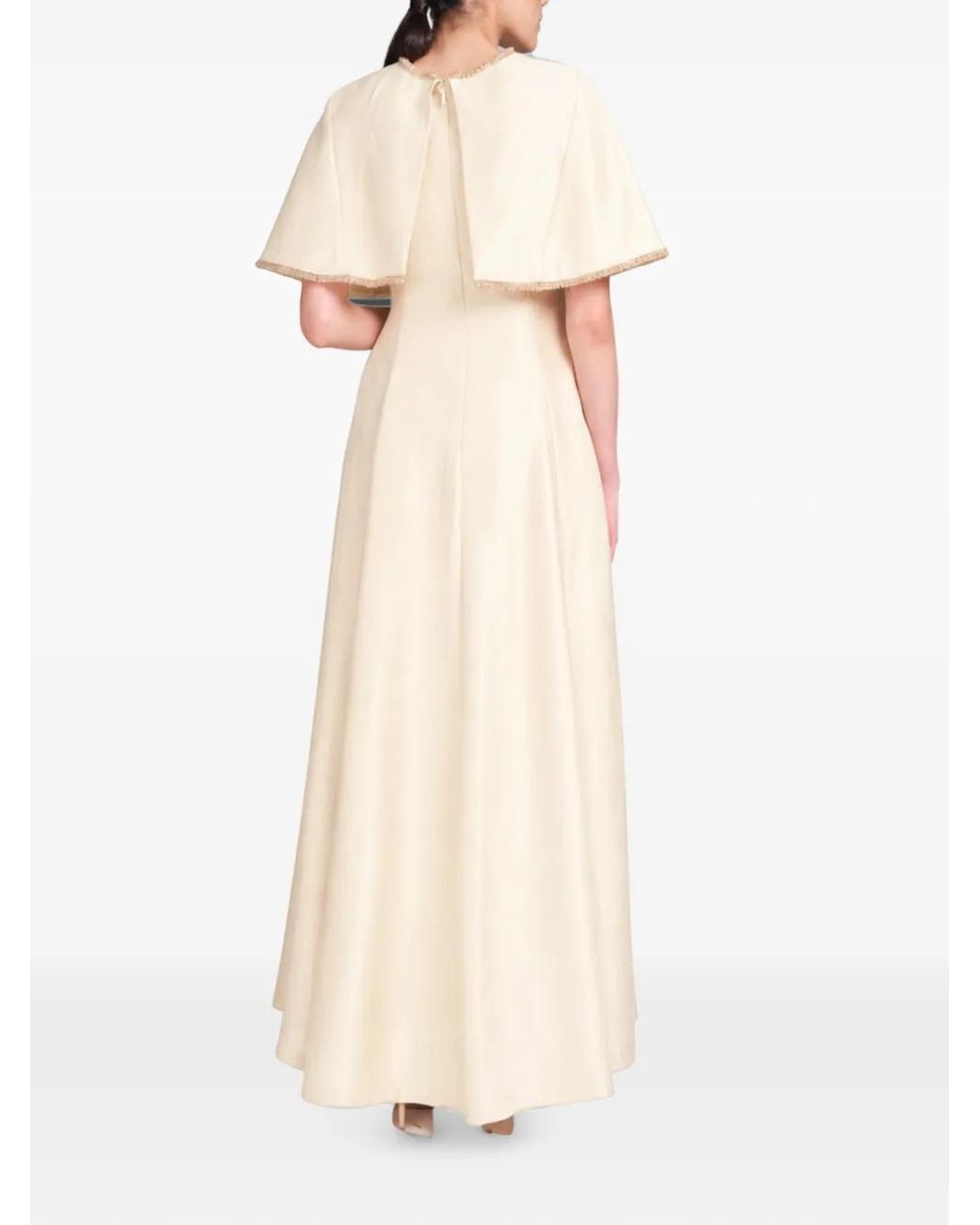 Baruni Natural Maxi Alya Cape-Overlay Dress