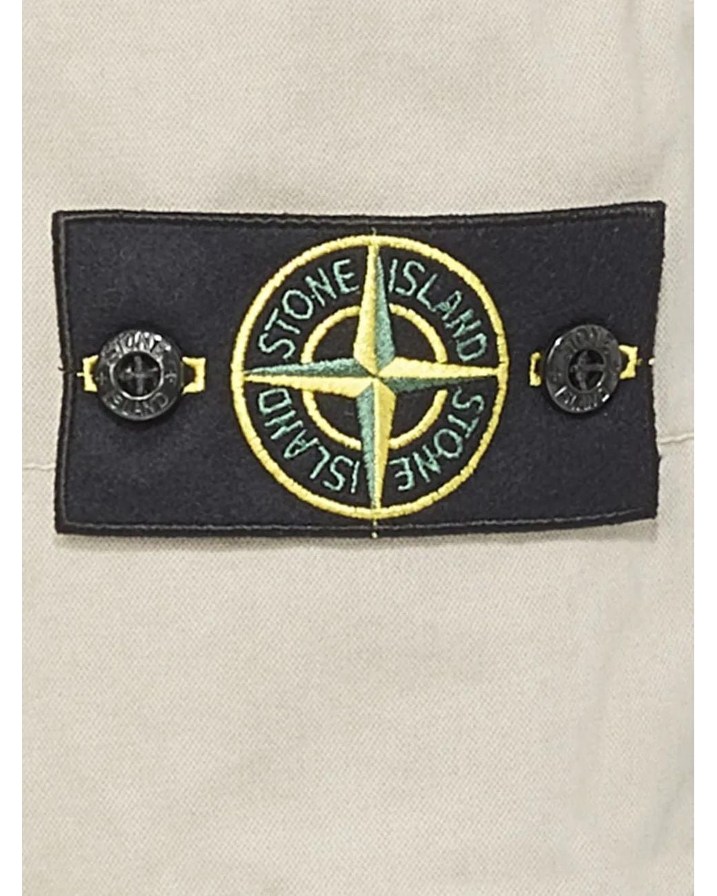 Stone Island Natural Twill Tapered Trousers for men