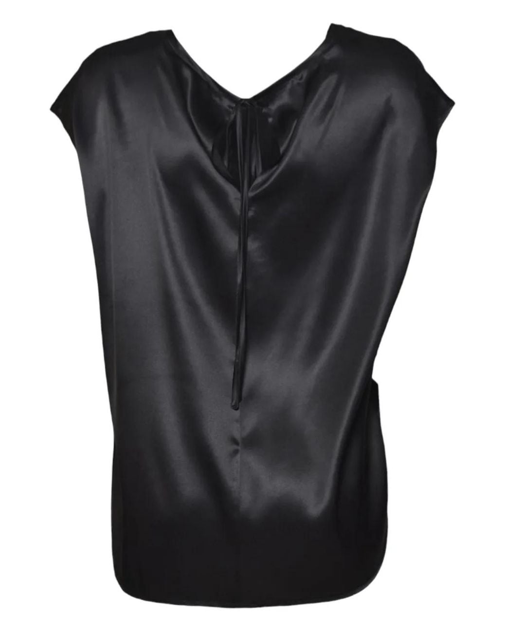 SOLOTRE Black Tie-Detail Top