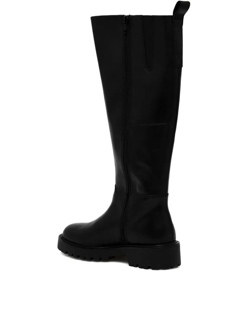 Vagabond Black Zip-Detail Block-Heel Knee-High Boots