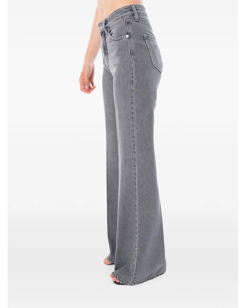 CYCLE Gray Flaire Stone-Wash Jeans