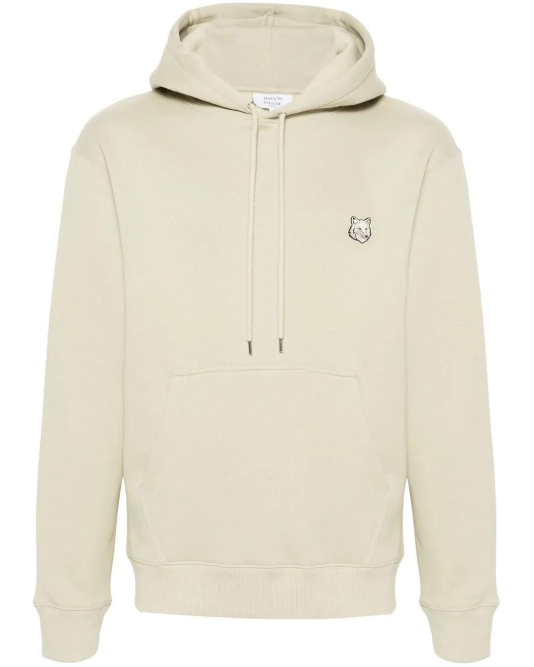 Maison Kitsuné White Minimalist Light Hoodie With Embroidered Fox Emblem for men