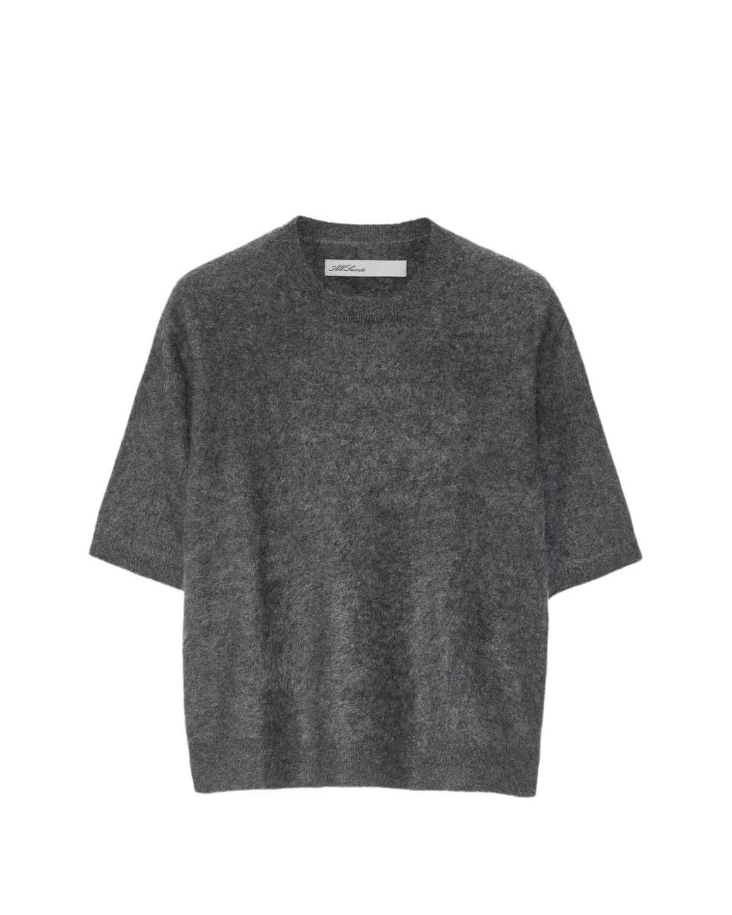AllSaints Gray Ada Cashmere Relaxed-Fit T-Shirt