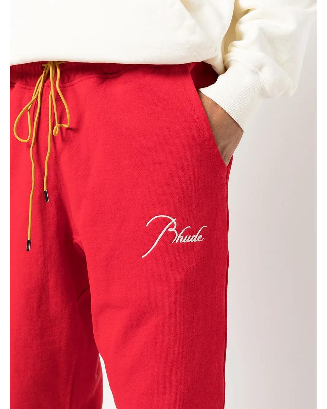 Rhude Embroidered-Logo Tapered Joggers for men