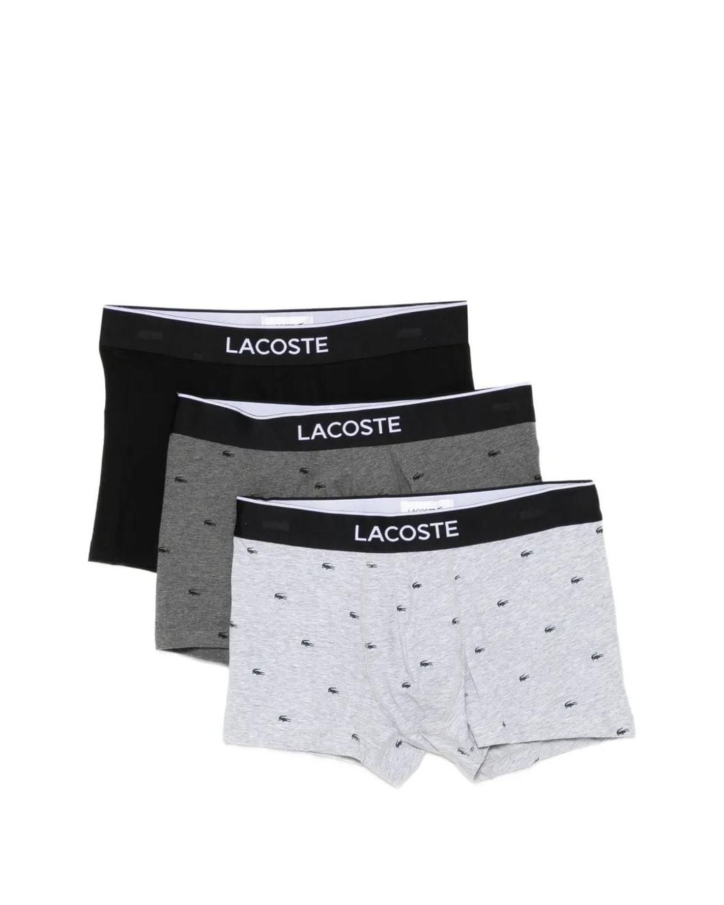 Lacoste Black Cotton Jersey Trunks (Set Of Three) for men