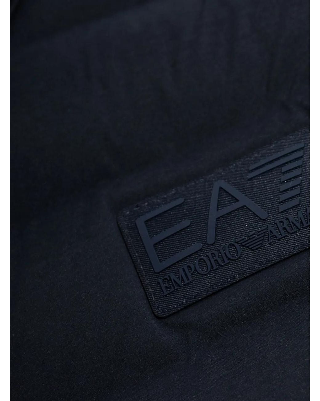 EA7 Blue Quilted Logo-Patch Gilet for men
