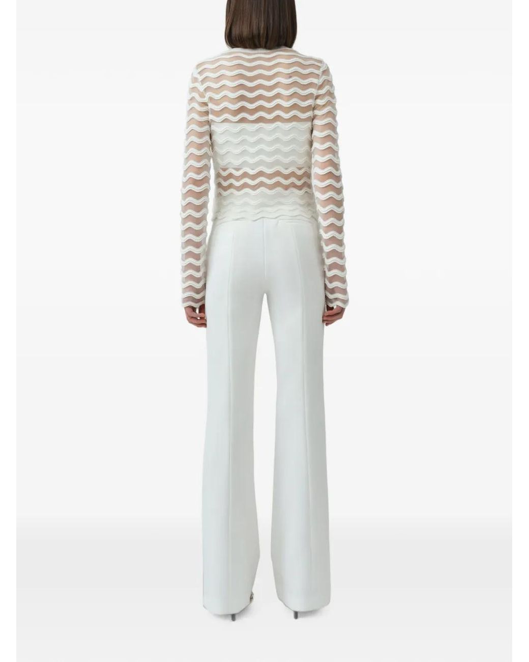 Jonathan Simkhai White Cardigan Maxime À Motif Ondulé