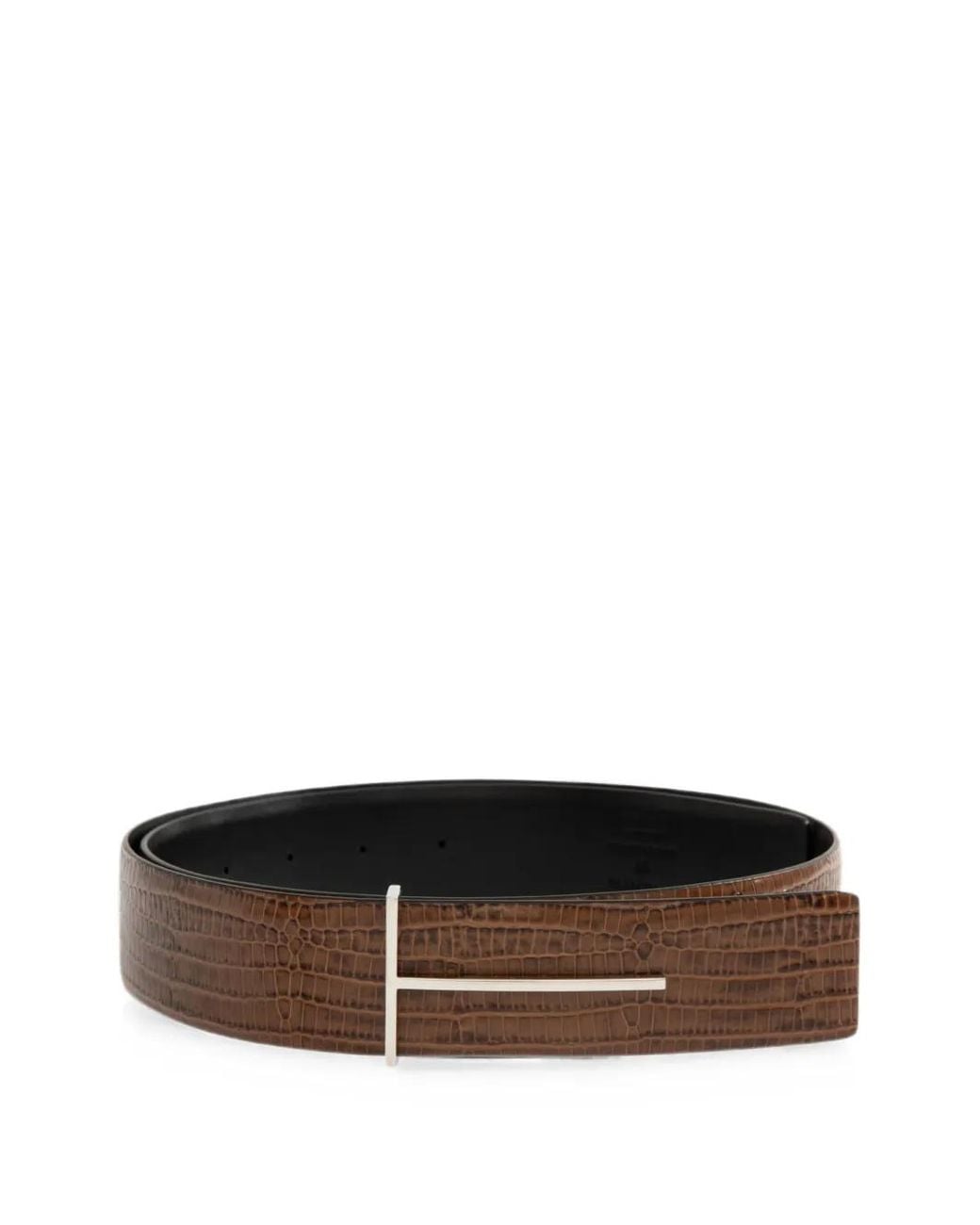 Tom Ford Brown T-Logo Reversible Belt for men