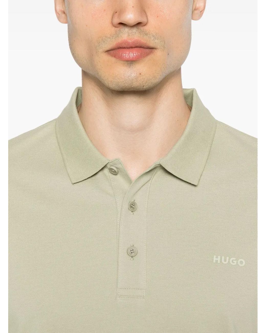 HUGO White Cotton Piqué Polo Shirt for men