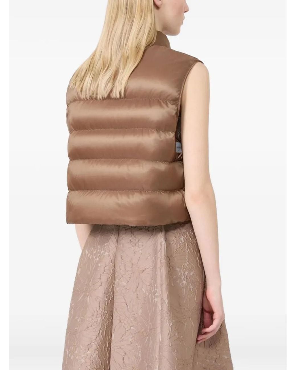 Max Mara Brown Padded Cropped Vest