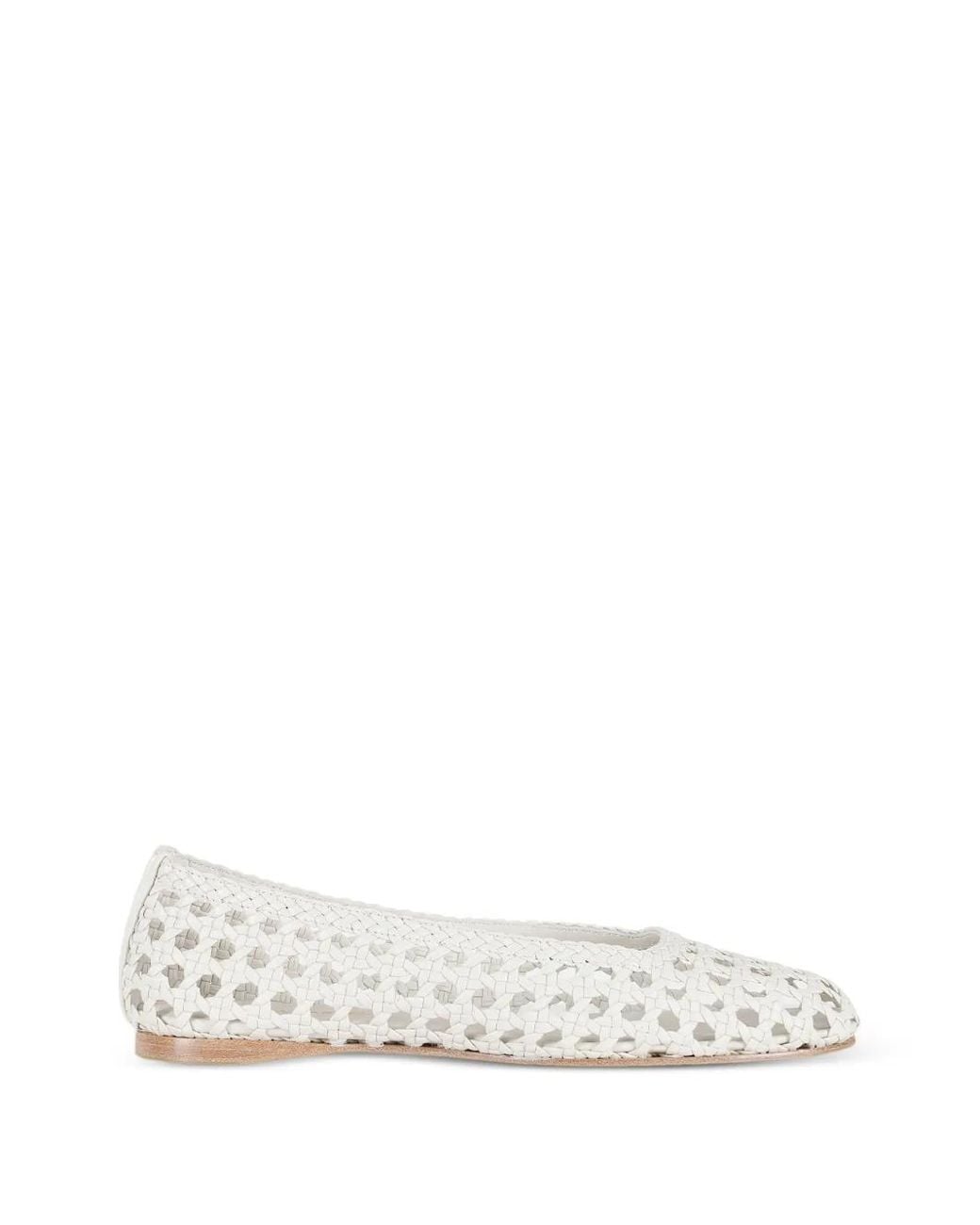 Paloma Barceló White Woven Ballet Flats