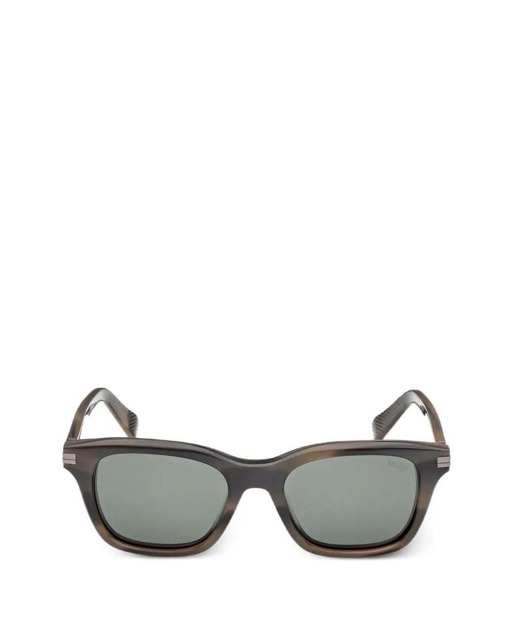 Zegna Gray Rectangle-Frame Sunglasses