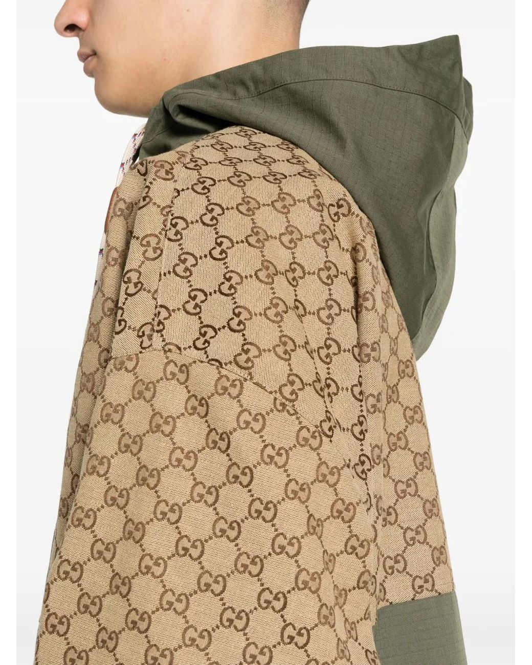 Gucci Green Canvas Logo Jacket for men