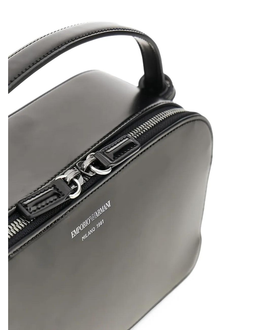 Emporio Armani Black Logo-Print Tote Bag
