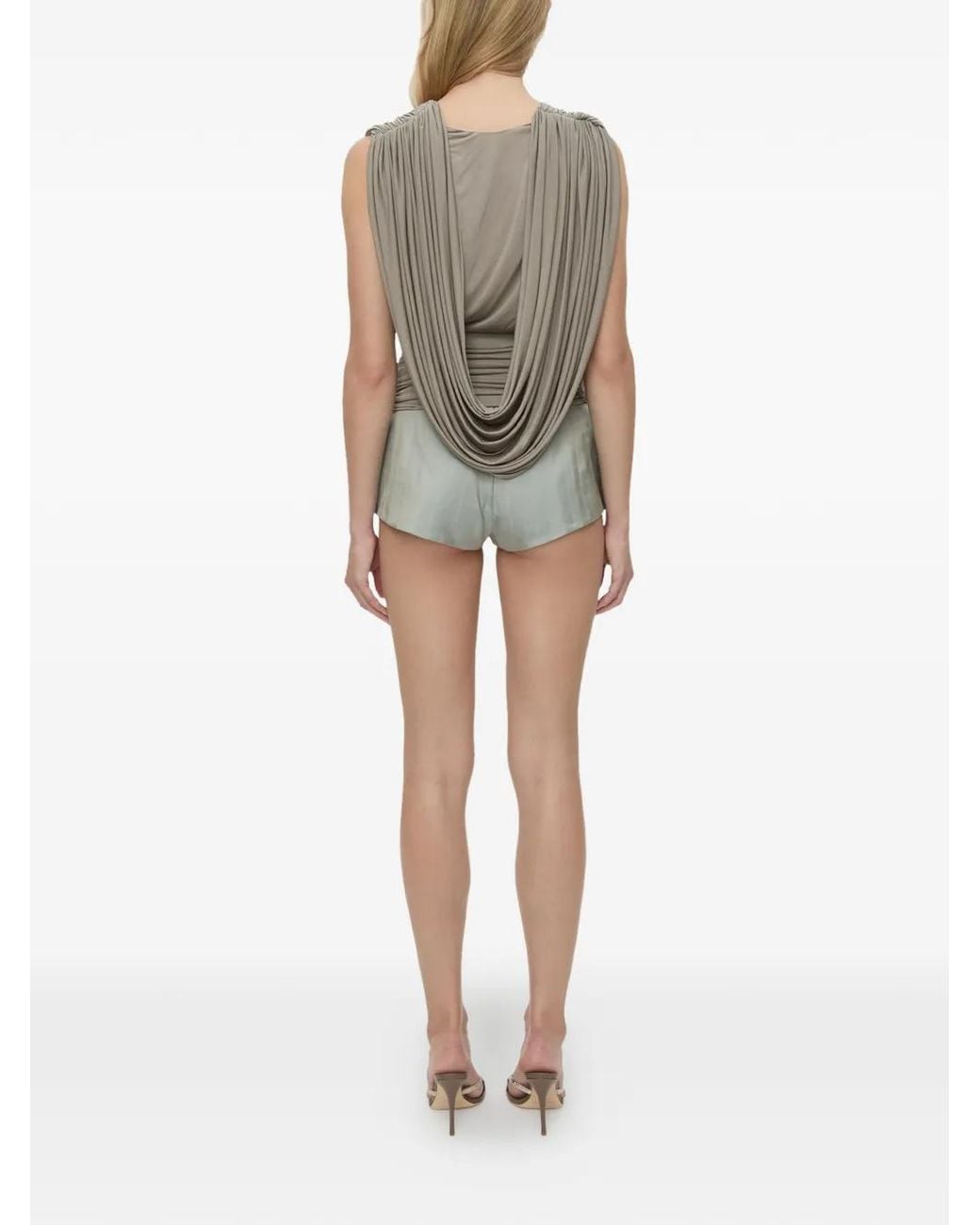 Christopher Esber Gray Ripple Drape Top