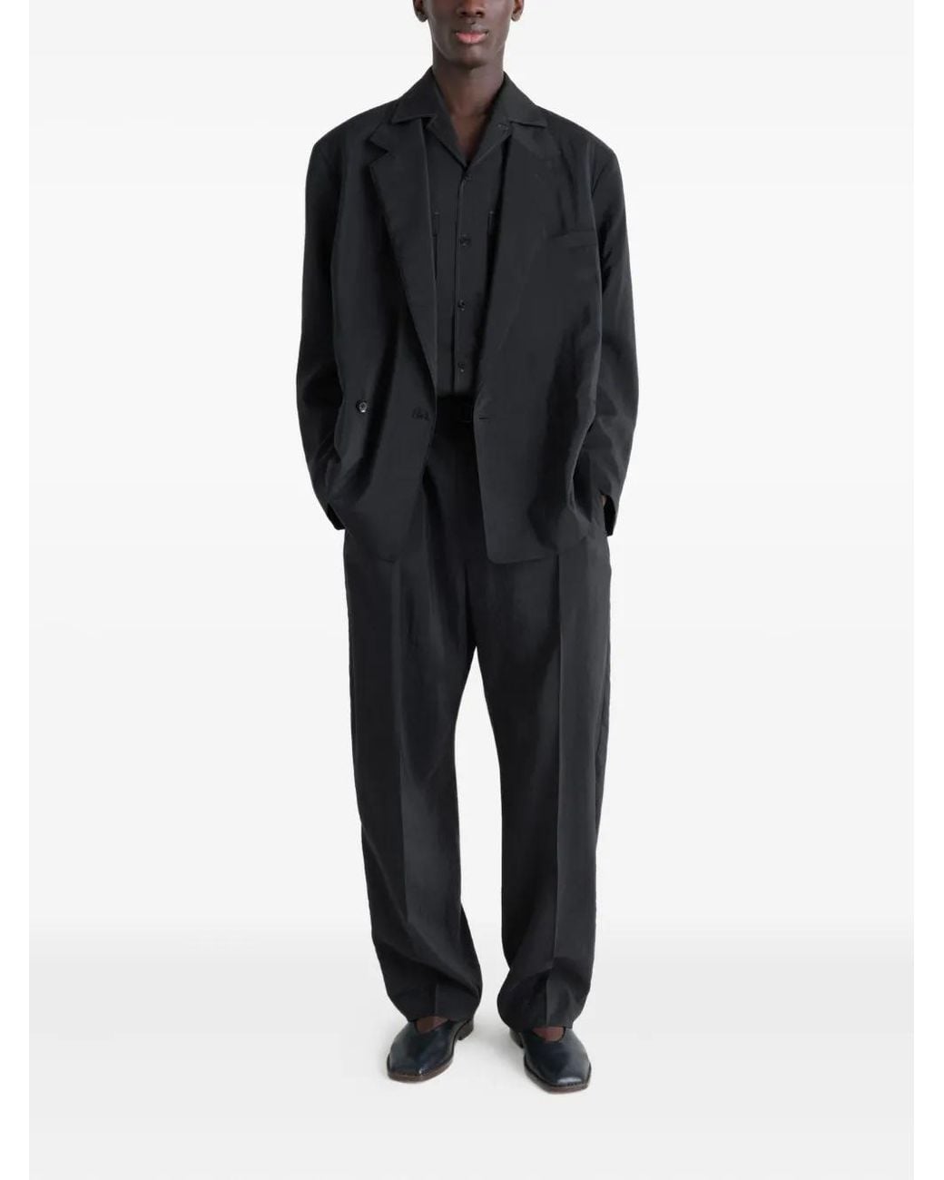 Lemaire Black Soft Double-Breasted Jacket for men