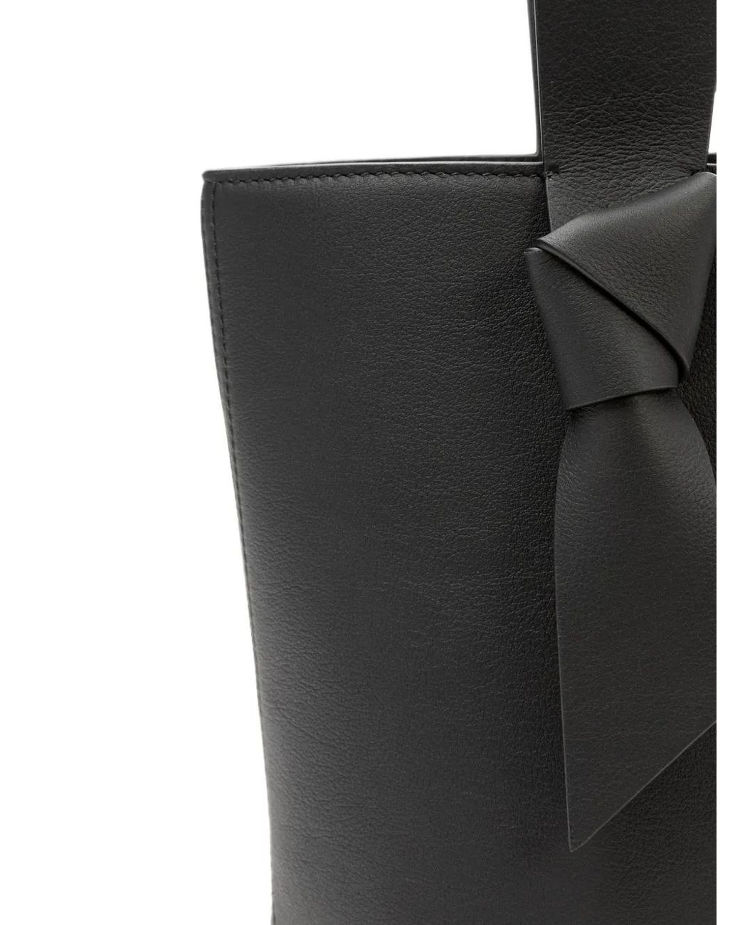 La Portegna Black Julieta Knotted Leather Bucket Mini Bag