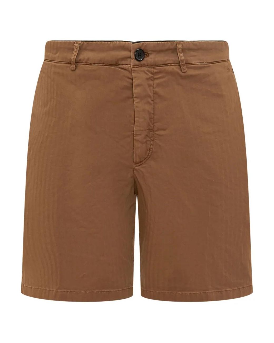 Department 5 Brown Buttoned Chino Shorts for men