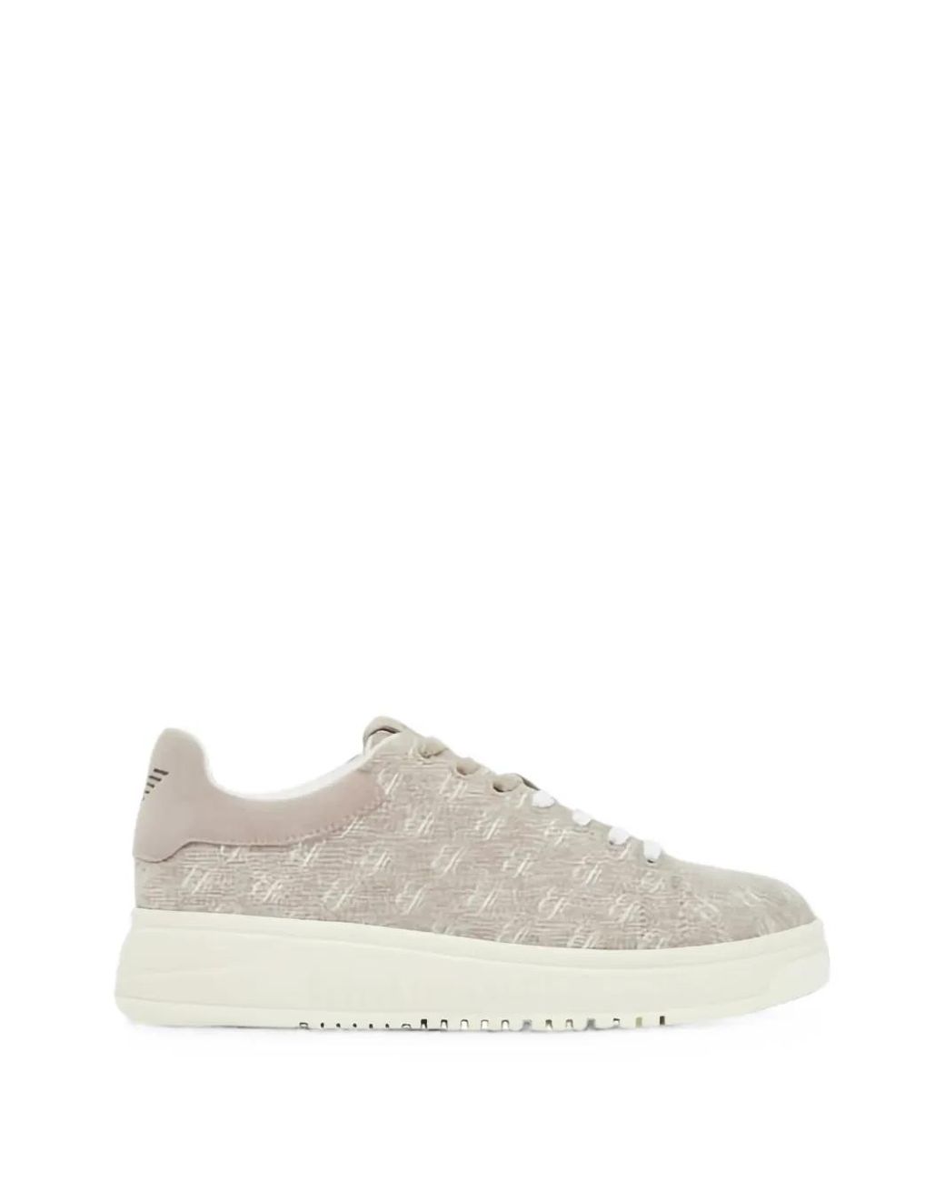Emporio Armani White Logo-Print Clow-Top Sneakers