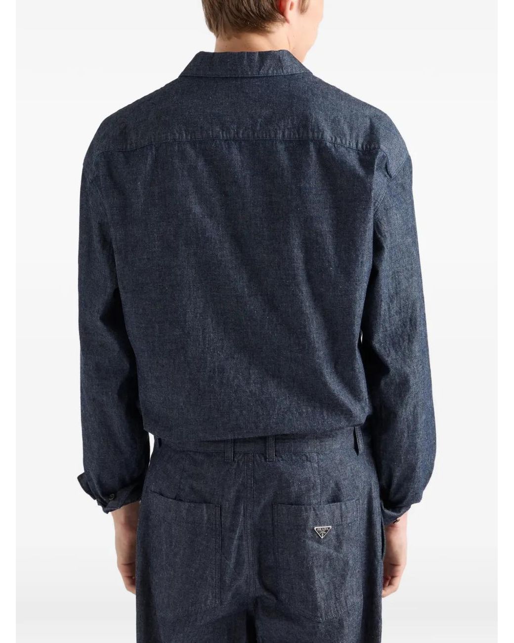 Prada Hemd Aus Chambray in Blue für Herren
