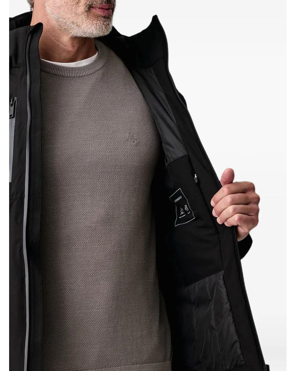 Lindbergh Black Logo-Print Hooded Jacket for men