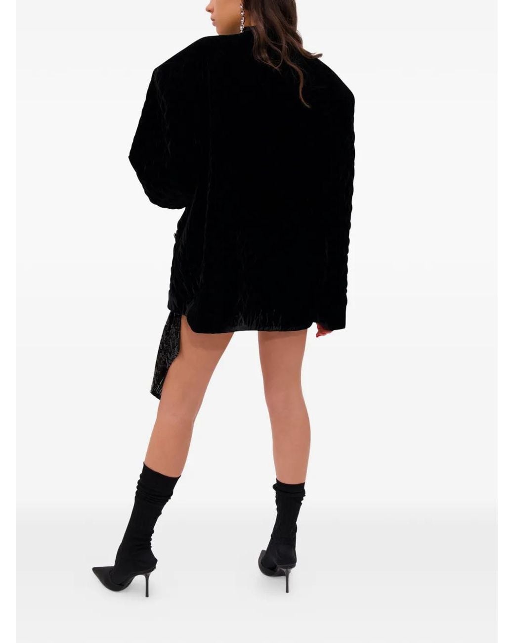 Area Black Quilted Velvet Jacket