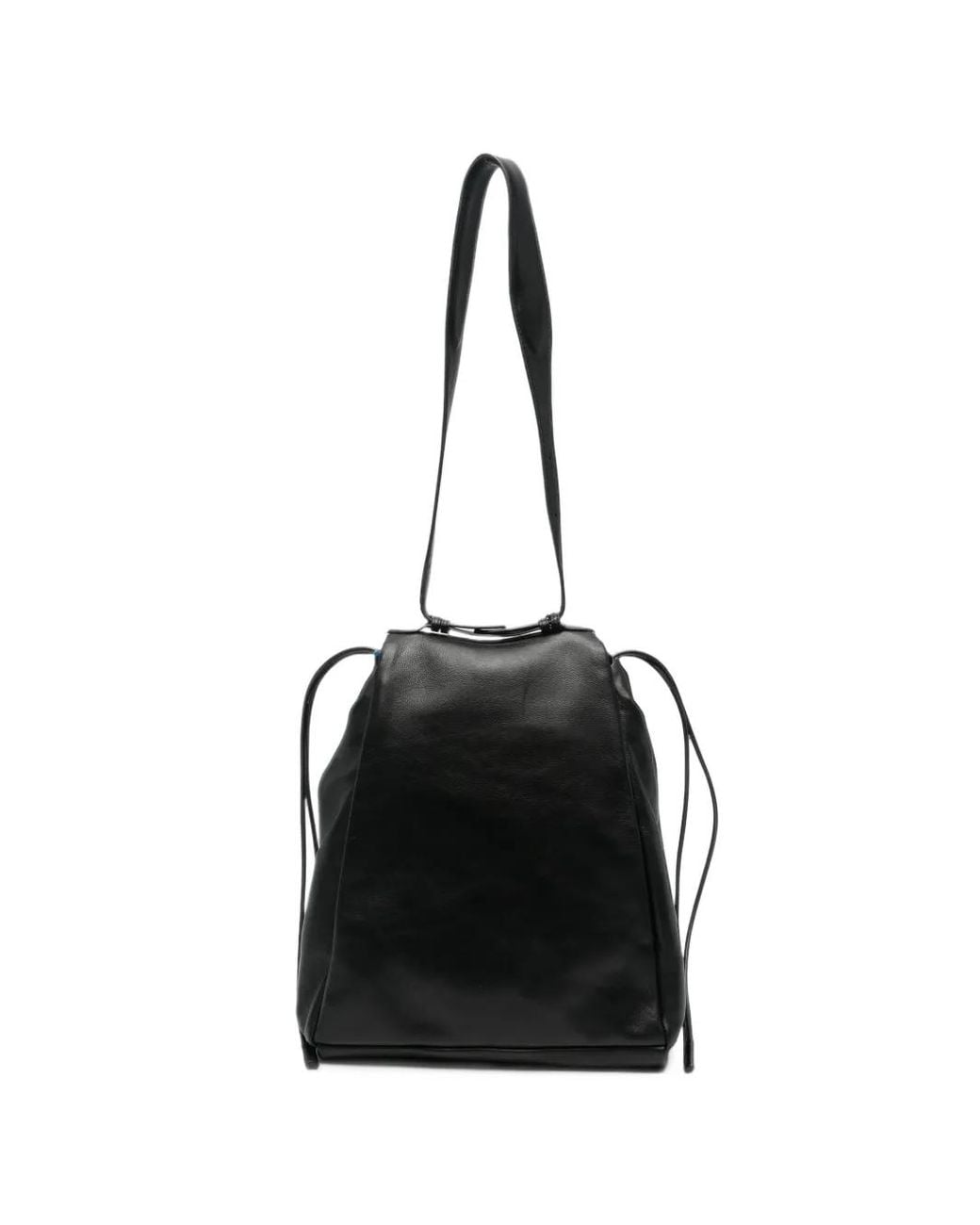 Litkovskaya Black Oversized Leather Shoulder Bag