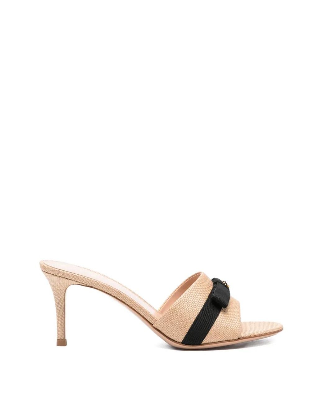 Gianvito Rossi Metallic Minou Bow-Detail Sandals