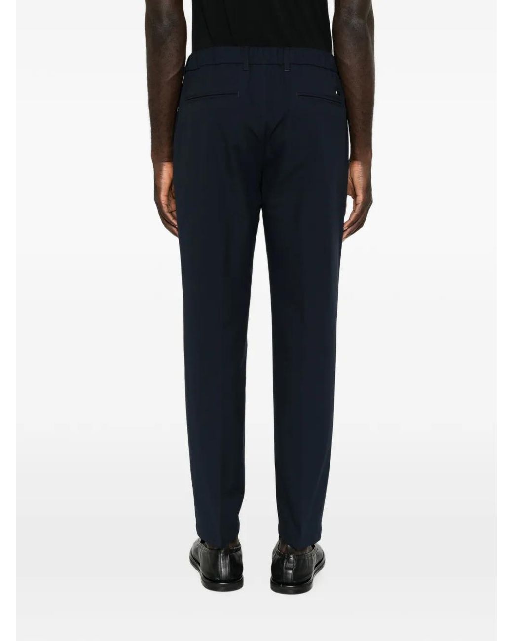 Herno Blue Pantalon De Costume À Plis Et Taille À Lien De Resserrage for men