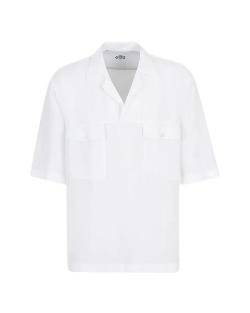 Vincenzo Di Ruggiero White Camp-Collar Flap-Pocket T-Shirt for men