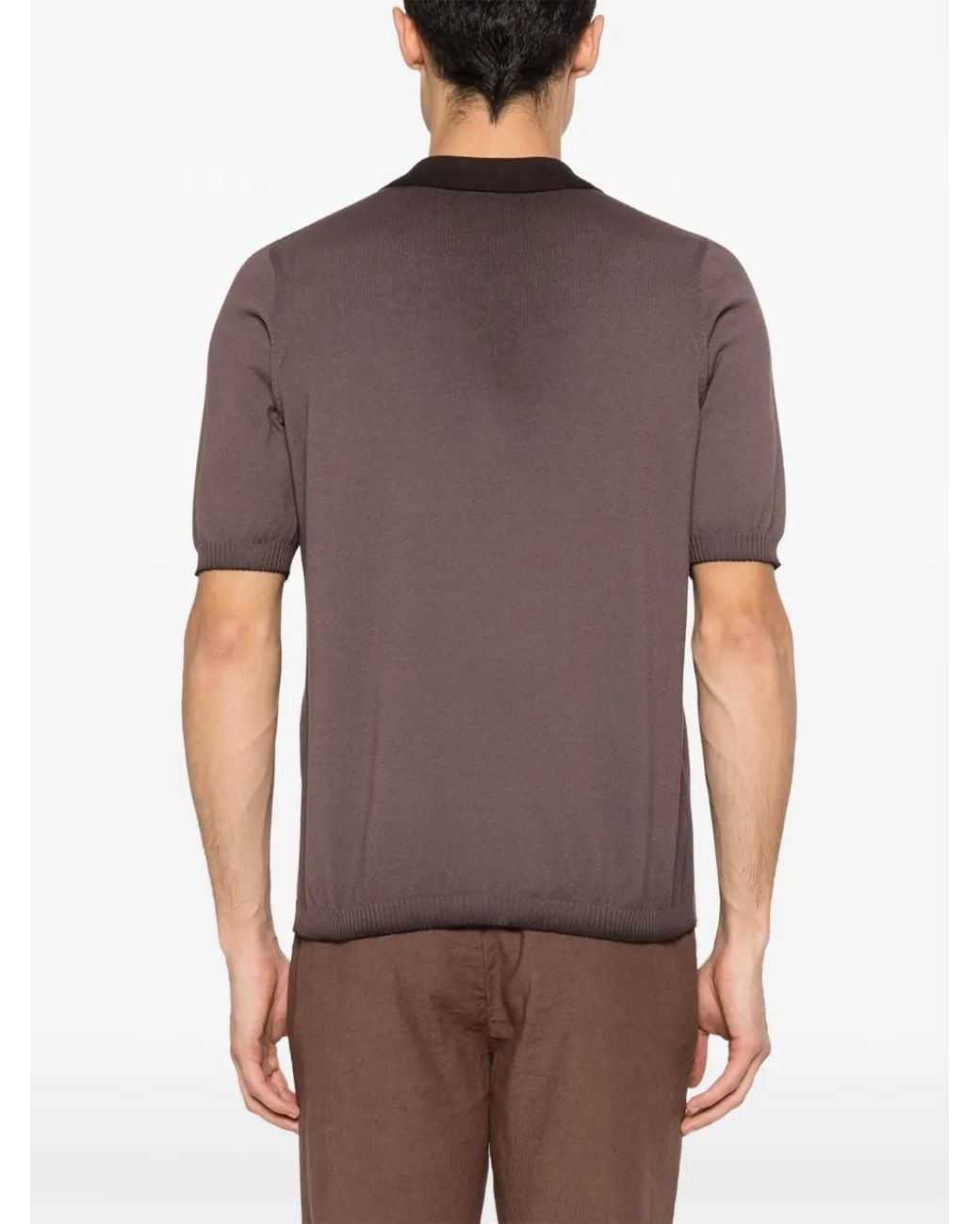 AROVESCIO Brown Button Polo Shirt for men